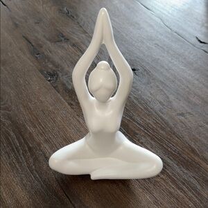 Elegant White Ceramic Yoga Pose Sculpture 9”